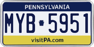 PA license plate MYB5951
