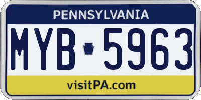 PA license plate MYB5963