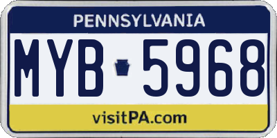 PA license plate MYB5968