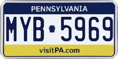 PA license plate MYB5969