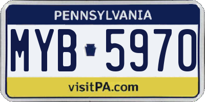 PA license plate MYB5970