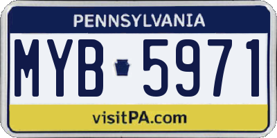 PA license plate MYB5971