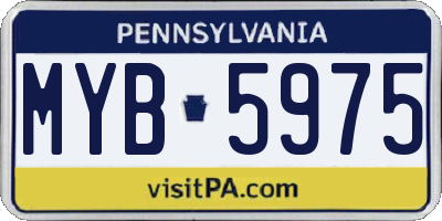 PA license plate MYB5975