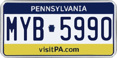 PA license plate MYB5990