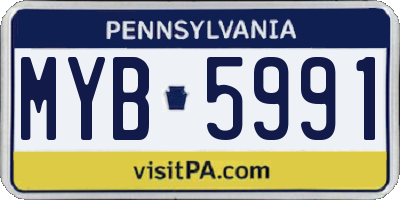 PA license plate MYB5991