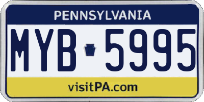 PA license plate MYB5995