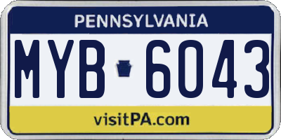 PA license plate MYB6043