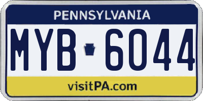PA license plate MYB6044