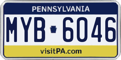 PA license plate MYB6046