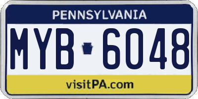 PA license plate MYB6048