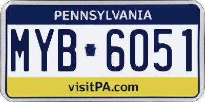PA license plate MYB6051