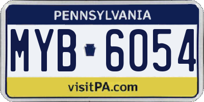 PA license plate MYB6054
