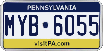 PA license plate MYB6055
