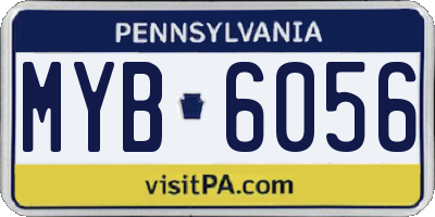 PA license plate MYB6056