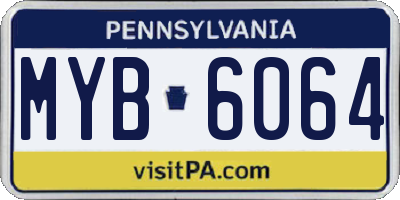 PA license plate MYB6064