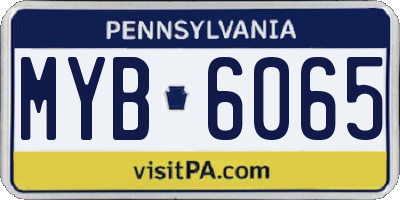 PA license plate MYB6065
