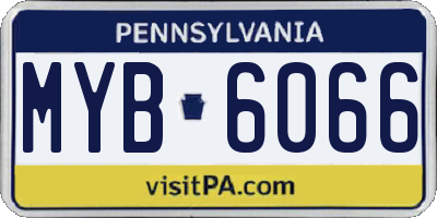 PA license plate MYB6066