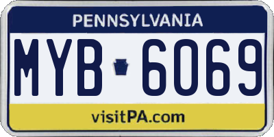 PA license plate MYB6069