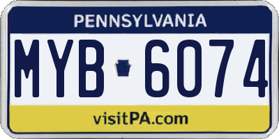 PA license plate MYB6074
