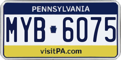 PA license plate MYB6075