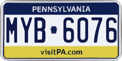 PA license plate MYB6076