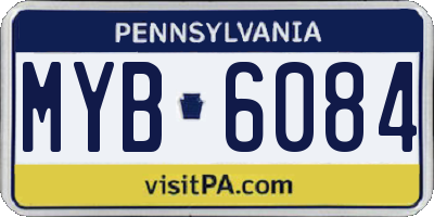 PA license plate MYB6084