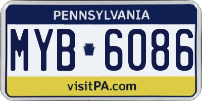 PA license plate MYB6086