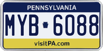PA license plate MYB6088