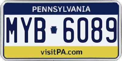 PA license plate MYB6089