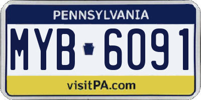PA license plate MYB6091