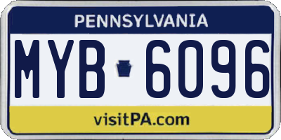 PA license plate MYB6096