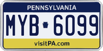 PA license plate MYB6099