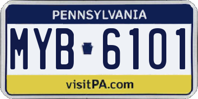 PA license plate MYB6101