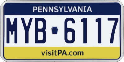 PA license plate MYB6117