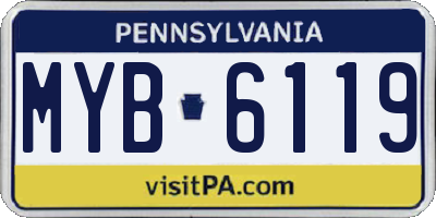 PA license plate MYB6119