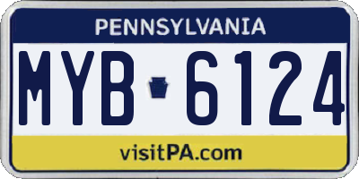 PA license plate MYB6124