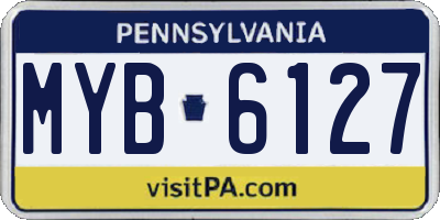 PA license plate MYB6127