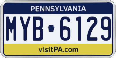 PA license plate MYB6129