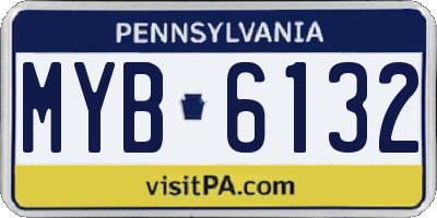 PA license plate MYB6132