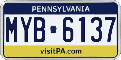 PA license plate MYB6137