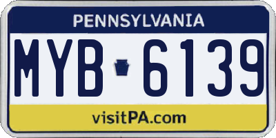 PA license plate MYB6139