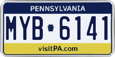PA license plate MYB6141