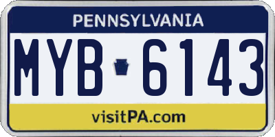 PA license plate MYB6143