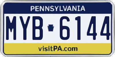 PA license plate MYB6144