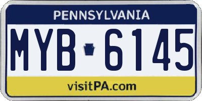 PA license plate MYB6145