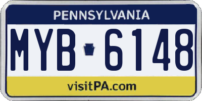 PA license plate MYB6148