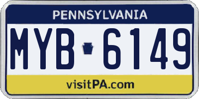 PA license plate MYB6149