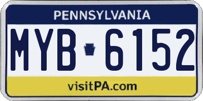 PA license plate MYB6152