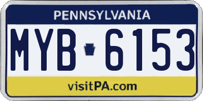 PA license plate MYB6153