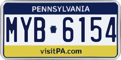 PA license plate MYB6154